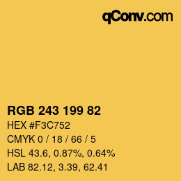 Color code: RGB 243 199 82 | qconv.com