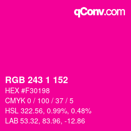 Color code: RGB 243 1 152 | qconv.com