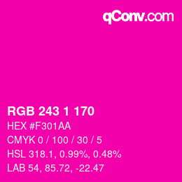 Color code: RGB 243 1 170 | qconv.com