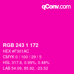 Color code: RGB 243 1 172 | qconv.com