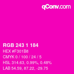 Color code: RGB 243 1 184 | qconv.com