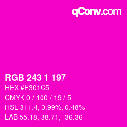 Color code: RGB 243 1 197 | qconv.com