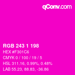 カラーコード: RGB 243 1 198 | qconv.com