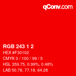 Color code: RGB 243 1 2 | qconv.com