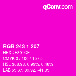 Color code: RGB 243 1 207 | qconv.com