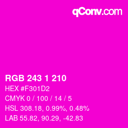 カラーコード: RGB 243 1 210 | qconv.com