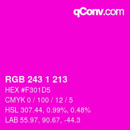 Color code: RGB 243 1 213 | qconv.com