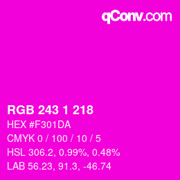 Color code: RGB 243 1 218 | qconv.com