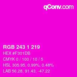 Color code: RGB 243 1 219 | qconv.com