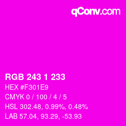 カラーコード: RGB 243 1 233 | qconv.com