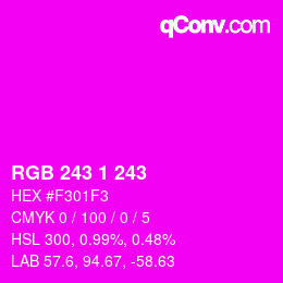 Color code: RGB 243 1 243 | qconv.com