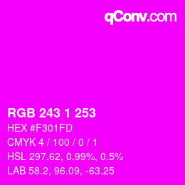 Color code: RGB 243 1 253 | qconv.com