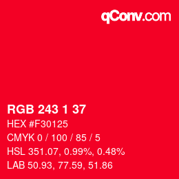 Color code: RGB 243 1 37 | qconv.com