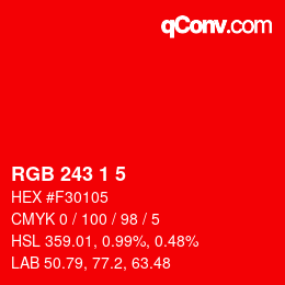 カラーコード: RGB 243 1 5 | qconv.com