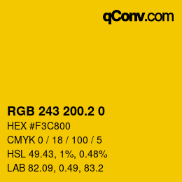カラーコード: RGB 243 200.2 0 | qconv.com