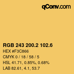 カラーコード: RGB 243 200.2 102.6 | qconv.com