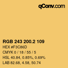 カラーコード: RGB 243 200.2 109 | qconv.com