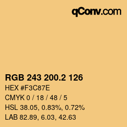 カラーコード: RGB 243 200.2 126 | qconv.com