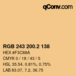 Color code: RGB 243 200.2 138 | qconv.com