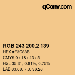 Color code: RGB 243 200.2 139 | qconv.com