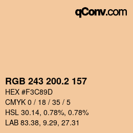 カラーコード: RGB 243 200.2 157 | qconv.com