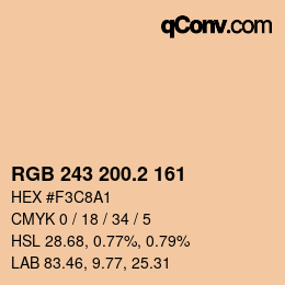 Color code: RGB 243 200.2 161 | qconv.com