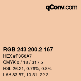 Color code: RGB 243 200.2 167 | qconv.com