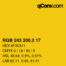 カラーコード: RGB 243 200.2 17 | qconv.com