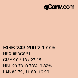 カラーコード: RGB 243 200.2 177.6 | qconv.com