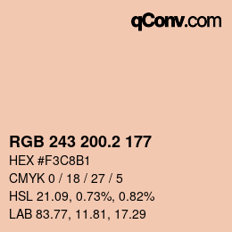 カラーコード: RGB 243 200.2 177 | qconv.com