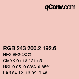 カラーコード: RGB 243 200.2 192.6 | qconv.com