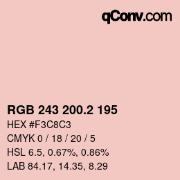 カラーコード: RGB 243 200.2 195 | qconv.com