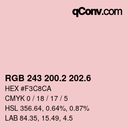 カラーコード: RGB 243 200.2 202.6 | qconv.com