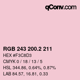 Color code: RGB 243 200.2 211 | qconv.com