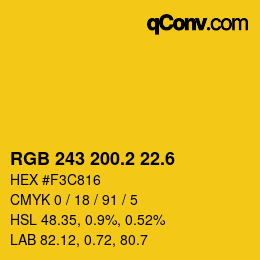 カラーコード: RGB 243 200.2 22.6 | qconv.com