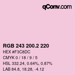 カラーコード: RGB 243 200.2 220 | qconv.com