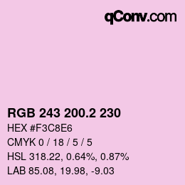 カラーコード: RGB 243 200.2 230 | qconv.com