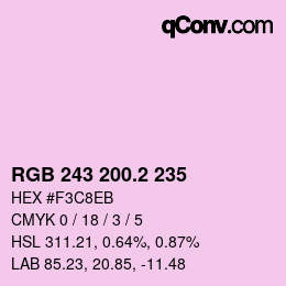 カラーコード: RGB 243 200.2 235 | qconv.com