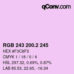 カラーコード: RGB 243 200.2 245 | qconv.com