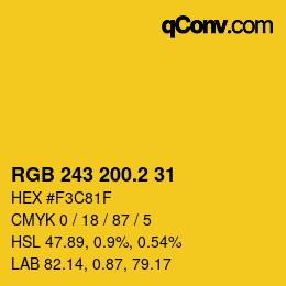 カラーコード: RGB 243 200.2 31 | qconv.com
