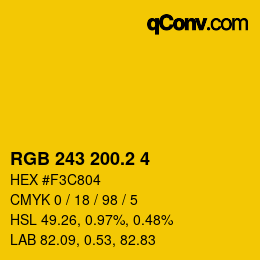 カラーコード: RGB 243 200.2 4 | qconv.com