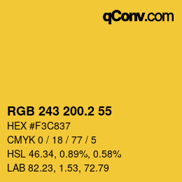 カラーコード: RGB 243 200.2 55 | qconv.com