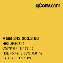 カラーコード: RGB 243 200.2 66 | qconv.com