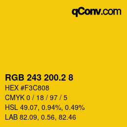 カラーコード: RGB 243 200.2 8 | qconv.com