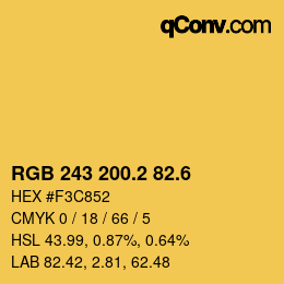 カラーコード: RGB 243 200.2 82.6 | qconv.com
