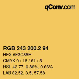 カラーコード: RGB 243 200.2 94 | qconv.com