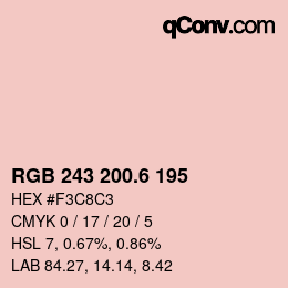 カラーコード: RGB 243 200.6 195 | qconv.com