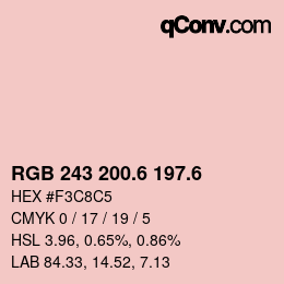 カラーコード: RGB 243 200.6 197.6 | qconv.com