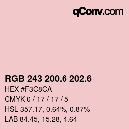 カラーコード: RGB 243 200.6 202.6 | qconv.com