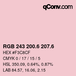カラーコード: RGB 243 200.6 207.6 | qconv.com